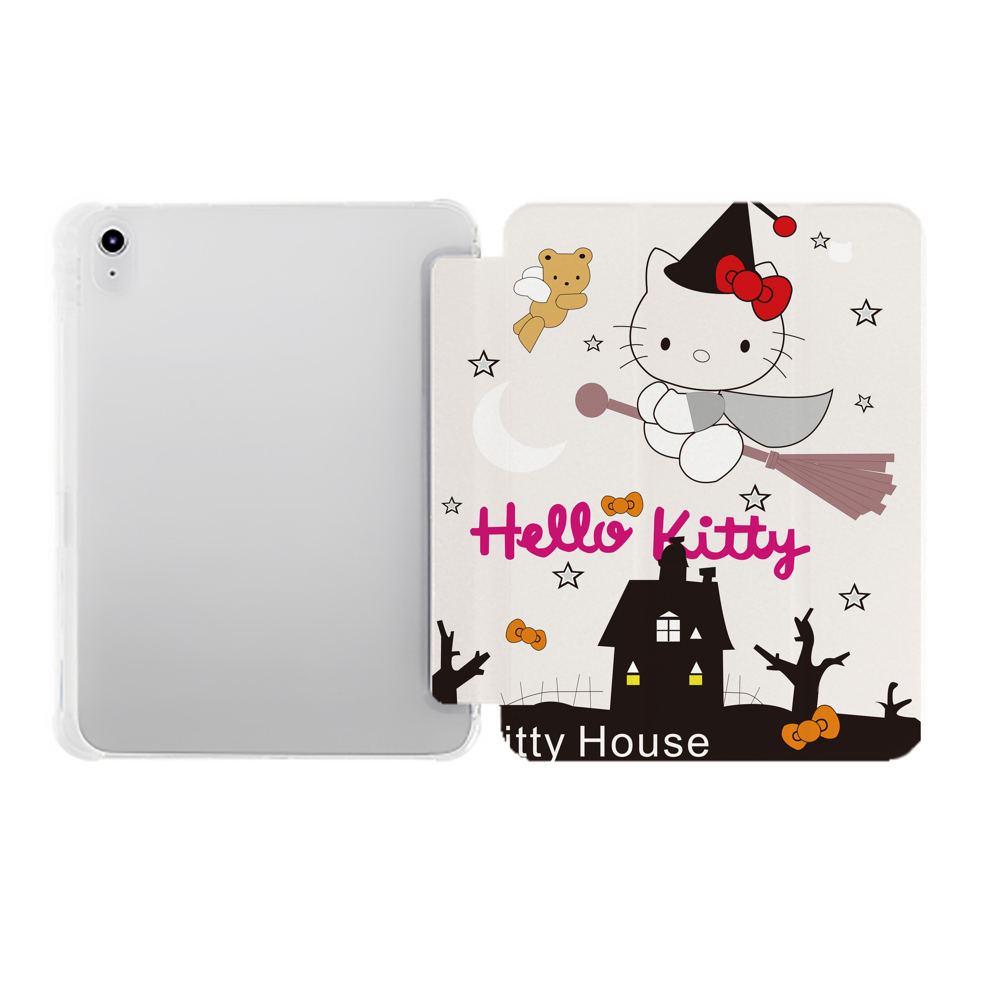 （画像用） Hello Kitty ハローキティ IPad ケース ペン収納付き 三つ折りスタンド PUレザー×シリコン 対応機種9.5/10.5/10.9インチ